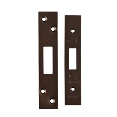 Click Here To Enlarge This Photo Of FSF5007MBRZ Carlisle Brass Eurospec Easi-T Matt Bronze Forend Strike & Fixing Pack to suit Architectural Deadlocks (EDS/LDS)