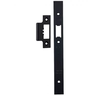 Click Here To Enlarge This Photo Of FSF5016MB Carlisle Brass Eurospec Easi-T Matt Black Forend Strike & Fixing Pack to Suit Architectural Din Latches (DLS0060L)