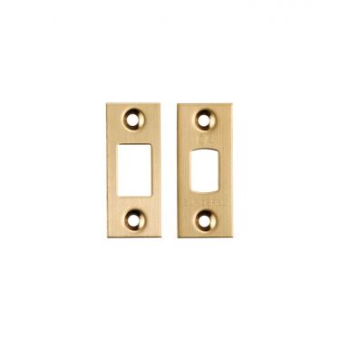 Click Here To Enlarge This Photo Of FSF5010SB Carlisle Brass Eurospec Easi-T Satin Brass Forend Strike & Fixing Pack to Suit Heavy Duty Tubular Deadbolts (TLD)