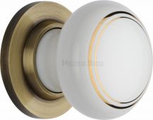 6010-AT Heritage Brass Gold Line Mortice Knob with Antique Brass Base