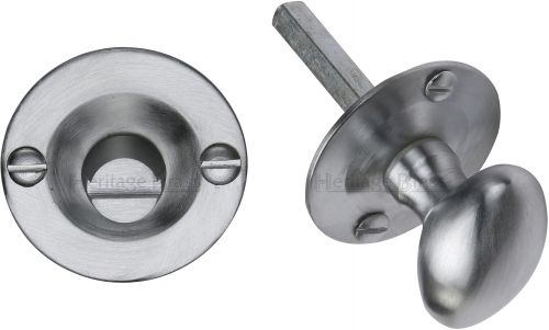 Click Here To Enlarge This Photo Of BT15-SC Heritage Brass Oval Turn with Release Satin Chrome Finish
