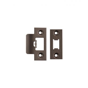 Click Here To Enlarge This Photo Of FSF5009MBRZ Carlisle Brass Eurospec Easi-T Matt Bronze Forend Strike & Fixing Pack to suit Heavy Duty Tubular Latches (TLS5025/TLS5030/TLS5040/TLS5050)