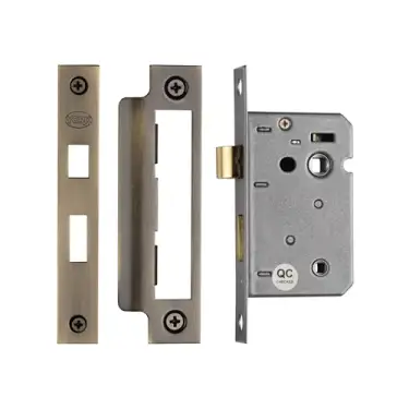 Click Here To Enlarge This Photo Of YKBL2N-AT M.Marcus York Bathroom Lock 2 ½" Antique Brass