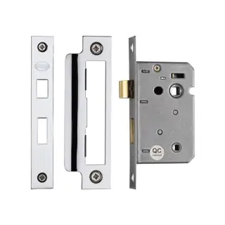 YKBL2N-PC&PN M.Marcus York Bathroom Lock 2 ½" Polished Chrome