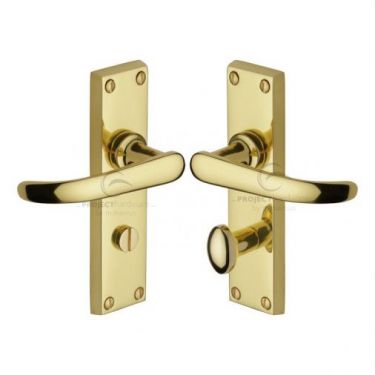 Click Here To Enlarge This Photo Of PR920-PB M.Marcus Project Hardware Door Handle For Bathroom Avon Design Polished Brass Finish