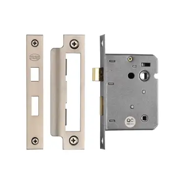 Click Here To Enlarge This Photo Of YKBL3N-SN&SC M.Marcus York Bathroom Lock 3" Satin Nickel/Satin Chrome