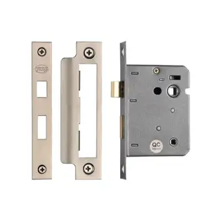 YKBL3N-SN&SC M.Marcus York Bathroom Lock 3" Satin Nickel/Satin Chrome