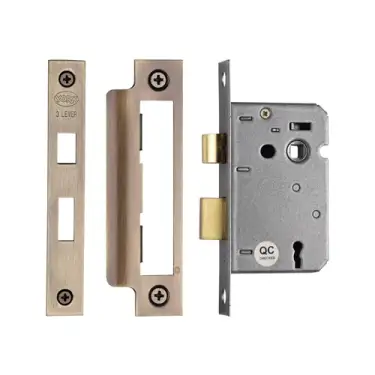 Click Here To Enlarge This Photo Of YKSL32N-AT M.Marcus York 3 Lever Sashlock 2 ½" Antique Brass Finish