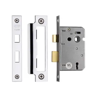 YKSL32N-PC&PN M.Marcus York 3 Lever Sashlock 2 ½" Polished Chrome/Nickel Finish