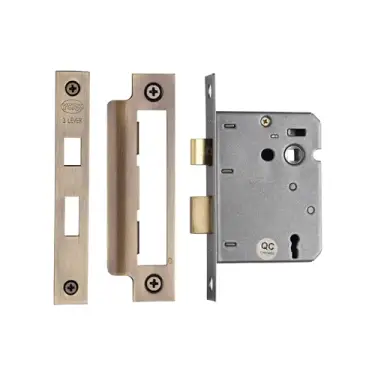 Click Here To Enlarge This Photo Of YKSL33N-AT M.Marcus York 3 Lever Sashlock 3" Antique Brass Finish