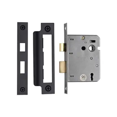 Click Here To Enlarge This Photo Of YKSL33N-BLK M.Marcus York 3 Lever Sashlock 3" Matt Black Finish