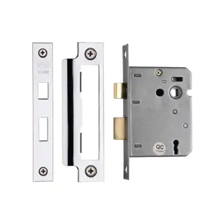 YKSL33N-PC&PN M.Marcus York 3 Lever Sashlock 3" Polished Chrome/Nickel Finish