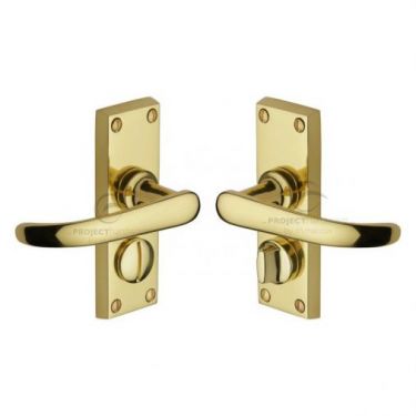 Click Here To Enlarge This Photo Of PR925-PB M.Marcus Project Hardware Door Handle For Privacy Set Avon Short Design Polished Brass Finish