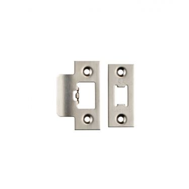 Click Here To Enlarge This Photo Of FSF5009SSS Carlisle Brass Eurospec Easi-T Satin Stainless Steel Forend Strike & Fixing Pack to Suit Heavy Duty Tubular Latches (TLS5025/TLS5030/TLS5040/TLS5050)