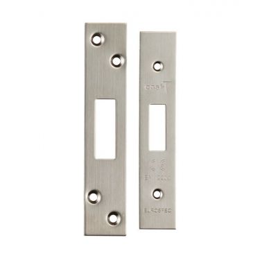 Click Here To Enlarge This Photo Of FSF5007SSS Carlisle Brass Eurospec Easi-T Satin Stainless Steel Forend Strike & Fixing Pack to Suit Architectural Deadlocks (EDS/LDS)
