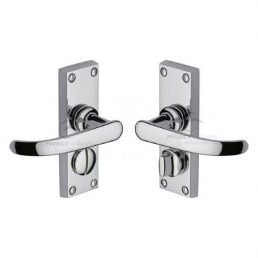 Click Here To Enlarge This Photo Of PR925-PC M.Marcus Project Hardware Door Handle For Privacy Set Avon Short Design Polished Chrome Finish