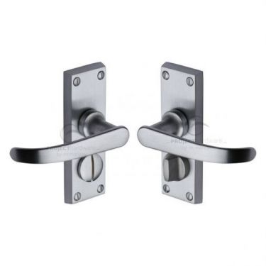 Click Here To Enlarge This Photo Of PR925-SC M.Marcus Project Hardware Door Handle For Privacy Set Avon Short Design Satin Chrome Finish