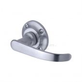 PR930-SC M.Marcus Project Hardware Door Handle Lever Latch on Round Rose Avon Design Satin Chrome Finish
