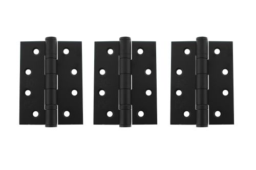 Click Here To Enlarge This Photo Of Atlantic - AH1433MB(3) Grade 13 Fire Rated Ball Bearing Hinges 4" x 3" x 3mm - Matt Black (Pack of 3)