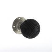 Atlantic - OE60RREMKSN Old English 'Whitby' Ebony Wood Mortice Knob on 60mm Face Fix Rose - Satin Nickel