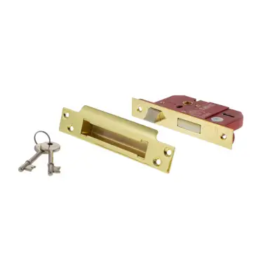 Click Here To Enlarge This Photo Of Atlantic - ALKSASH5LK25PB British Standard 5 Lever Key Sashlock 2&period;5" - Polished Brass