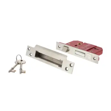 Click Here To Enlarge This Photo Of Atlantic - ALKSASH5LK25SC British Standard 5 Lever Key Sashlock 2&period;5" - Satin Chrome