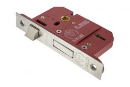 Atlantic - ALKSASH5LK25SC British Standard 5 Lever Key Mortice Sashlock 2.5" - Satin Chrome