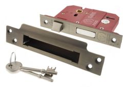 Atlantic - ALKSASH5LK25UB British Standard 5 Lever Key Mortice Sashlock 2.5" - Urban Bronze