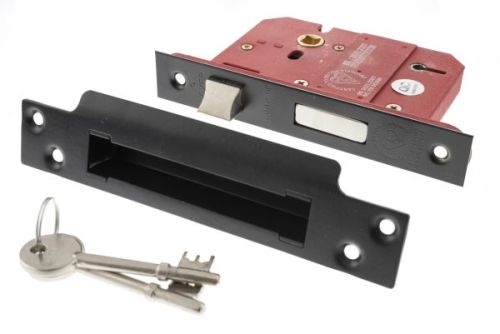 Click Here To Enlarge This Photo Of Atlantic - ALKSASH5LK3MB British Standard 5 Lever Key Mortice Sashlock 3" - Matt Black