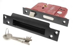 Atlantic - ALKSASH5LK3MB British Standard 5 Lever Key Mortice Sashlock 3" - Matt Black