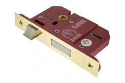 Atlantic - ALKSASH5LK3PB British Standard 5 Lever Key Mortice Sashlock 3" - Polished Brass