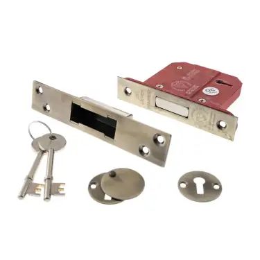 Click Here To Enlarge This Photo Of Atlantic - ALKDEAD5LK25AB British Standard 5 Lever Key Deadlock 2&period;5" - Antique Brass
