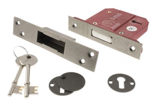 Click Here To Enlarge This Photo Of Atlantic - ALKDEAD5LK25DS British Standard 5 Lever Key Mortice Deadlock 2.5" - Distressed Silver
