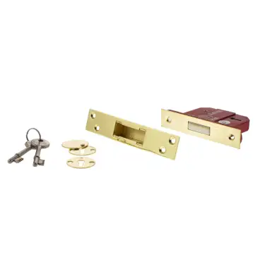 Click Here To Enlarge This Photo Of Atlantic - ALKDEAD5LK25PB British Standard 5 Lever Key Deadlock 2&period;5" - Polished Brass