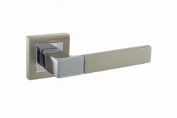 Atlantic - S40SSNPC STATUS 'Montana' Designer Lever on S4 Square Rose - Satin Nickel/Polished Chrome