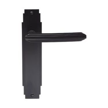 Click Here To Enlarge This Photo Of ADR012MB - Carlisle Brass Art Deco Lever on Latch Backplate Matt Black