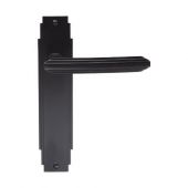 ADR012MB - Carlisle Brass Art Deco Lever on Latch Backplate Matt Black