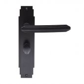 ADR013MB - Carlisle Brass Art Deco Lever on Bathroom Backplate Matt Black