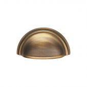 C47AB - Carlisle Brass Fingertip Design Victorian Cup Pull 76mm Antique Brass