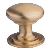 M47BSB - Carlisle Brass Fingertip Design Victorian Knob 32mm Satin Brass