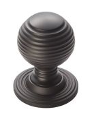 M1005MB - Carlisle Brass Fingertip Design Queen Anne Knob 35mm Matt Black