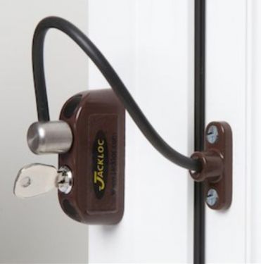 Click Here To Enlarge This Photo Of JACKLOC Pro-5 Lockable Cable Window Lock Brown