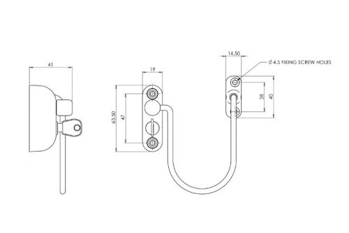 Click Here To Enlarge This Photo Of JACKLOC Pro-5 Lockable Cable Window Lock Brown