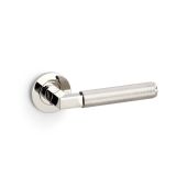 AW200PNPVD - Alexander & Wilks Hurricane Lever Knurled on 50x6mm Rose - Polished Nickel PVD