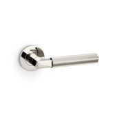 AW202PNPVD - Alexander & Wilks Hurricane Lever Reeded on 50x6mm Rose - Polished Nickel PVD
