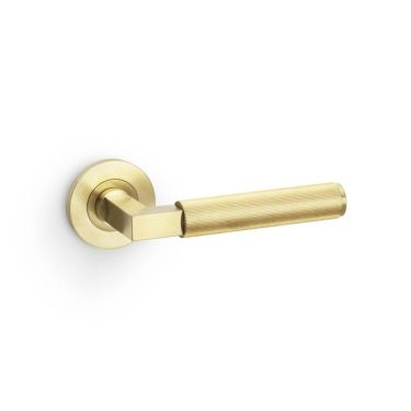 Click Here To Enlarge This Photo Of AW202SBPVD - Alexander & Wilks Hurricane Lever Reeded on 50x6mm Rose - Satin Brass PVD