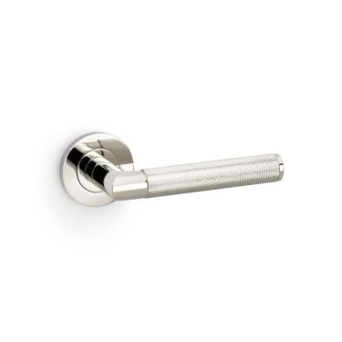 Click Here To Enlarge This Photo Of AW210PNPVD - Alexander & Wilks Harrier Lever Knurled on 50x6mm Rose - Polished Nickel PVD