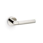AW210PNPVD - Alexander & Wilks Harrier Lever Knurled on 50x6mm Rose - Polished Nickel PVD