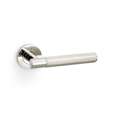 Click Here To Enlarge This Photo Of AW220PNPVD - Alexander & Wilks Spitfire Lever Knurled on 50x6mm Rose - Polished Nickel PVD