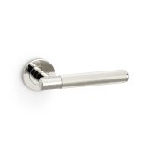 AW222PNPVD - Alexander & Wilks Spitfire Lever Reeded on 50x6mm Rose - Polished Nickel PVD